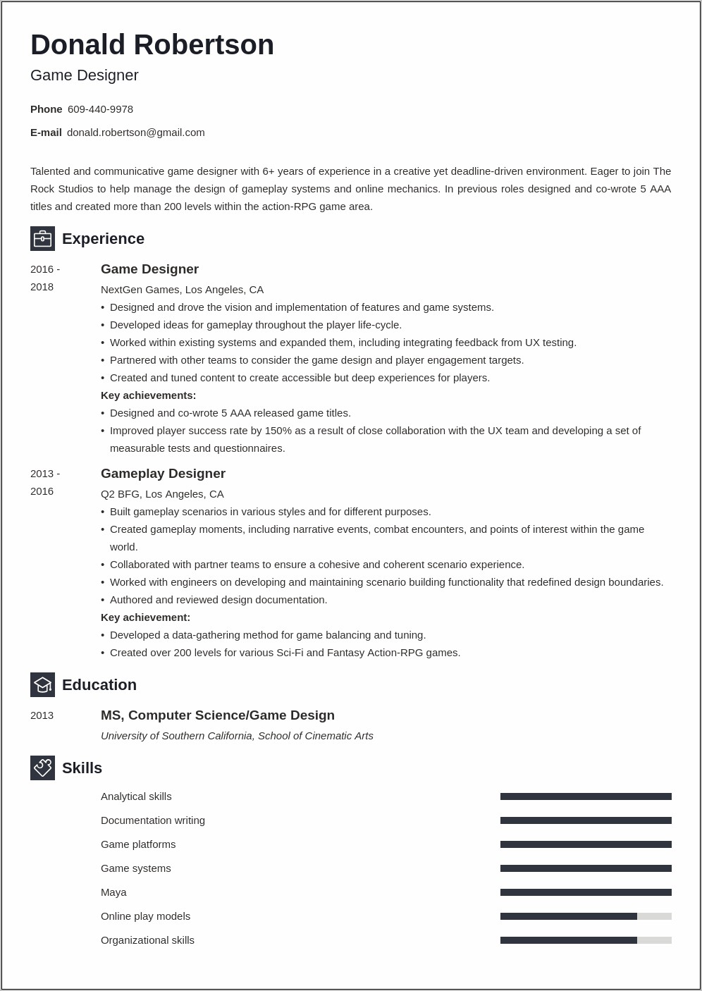Put Age In Resume Game Industry