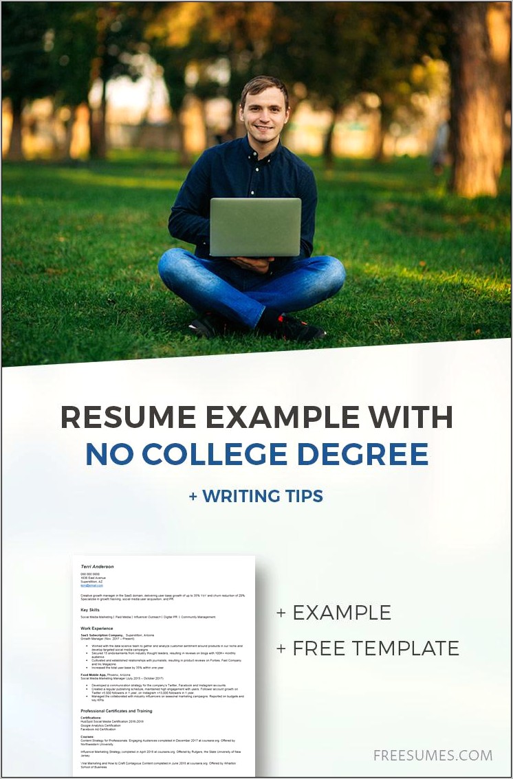 Put College Degree On Serving Resume