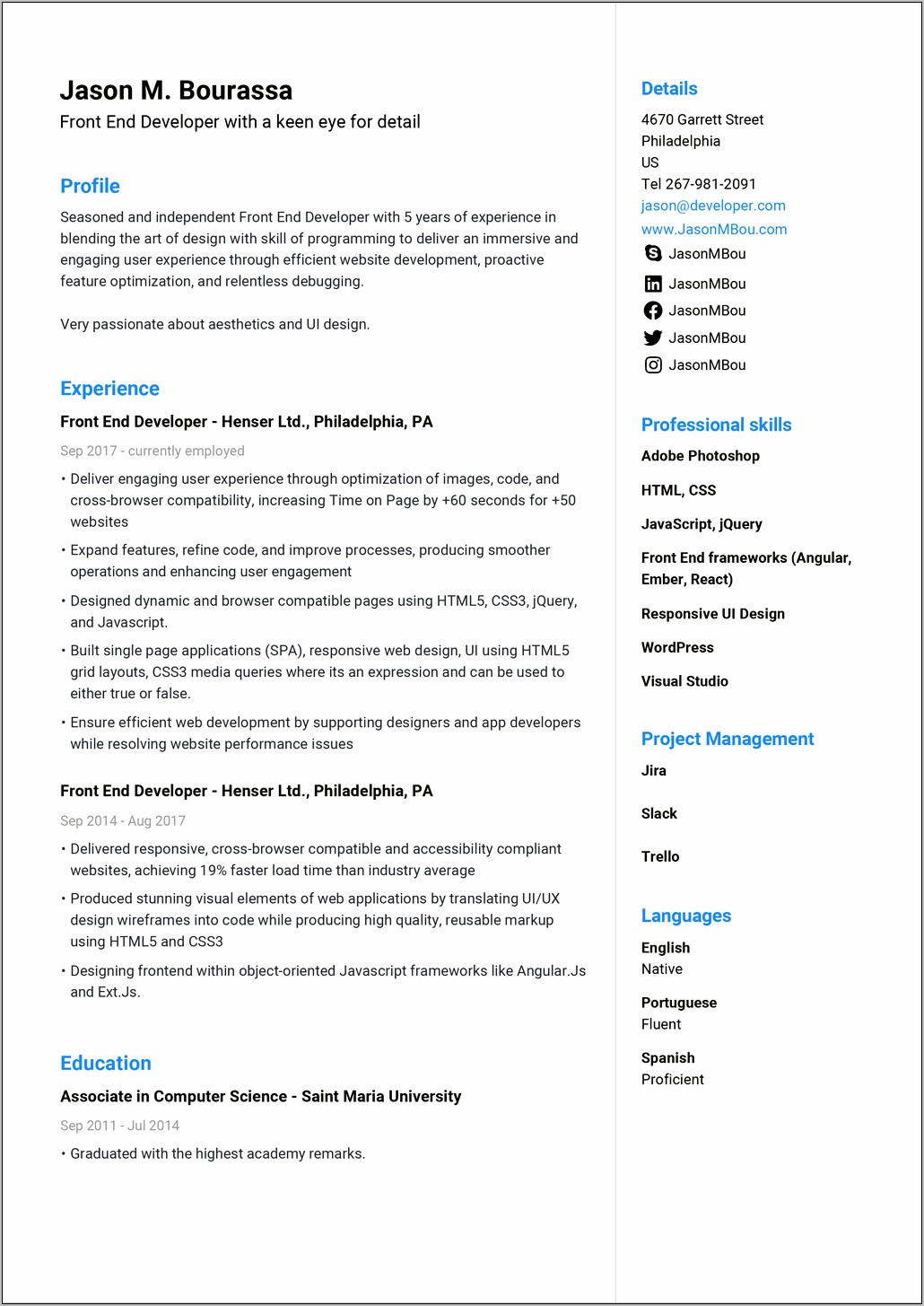 Put Object Oriented Design On Resume