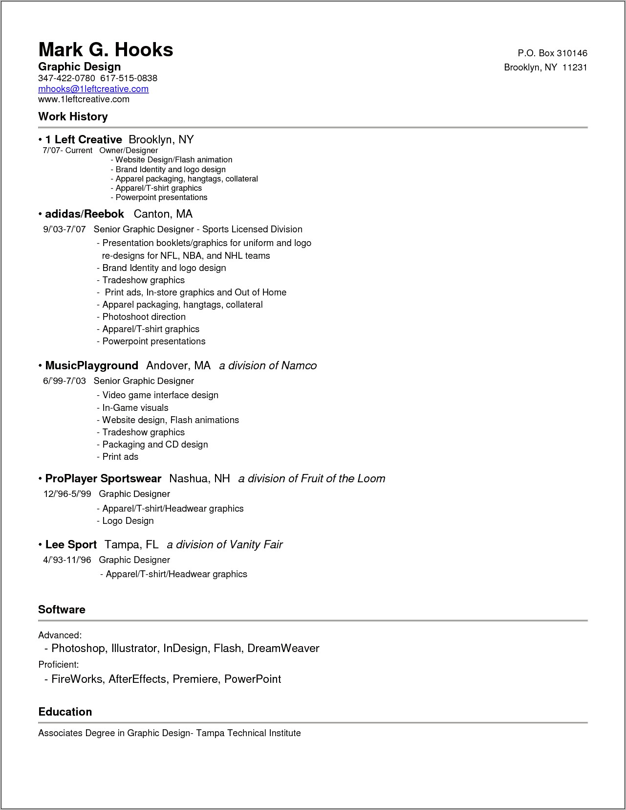 Put Out Of Business Store On Resume