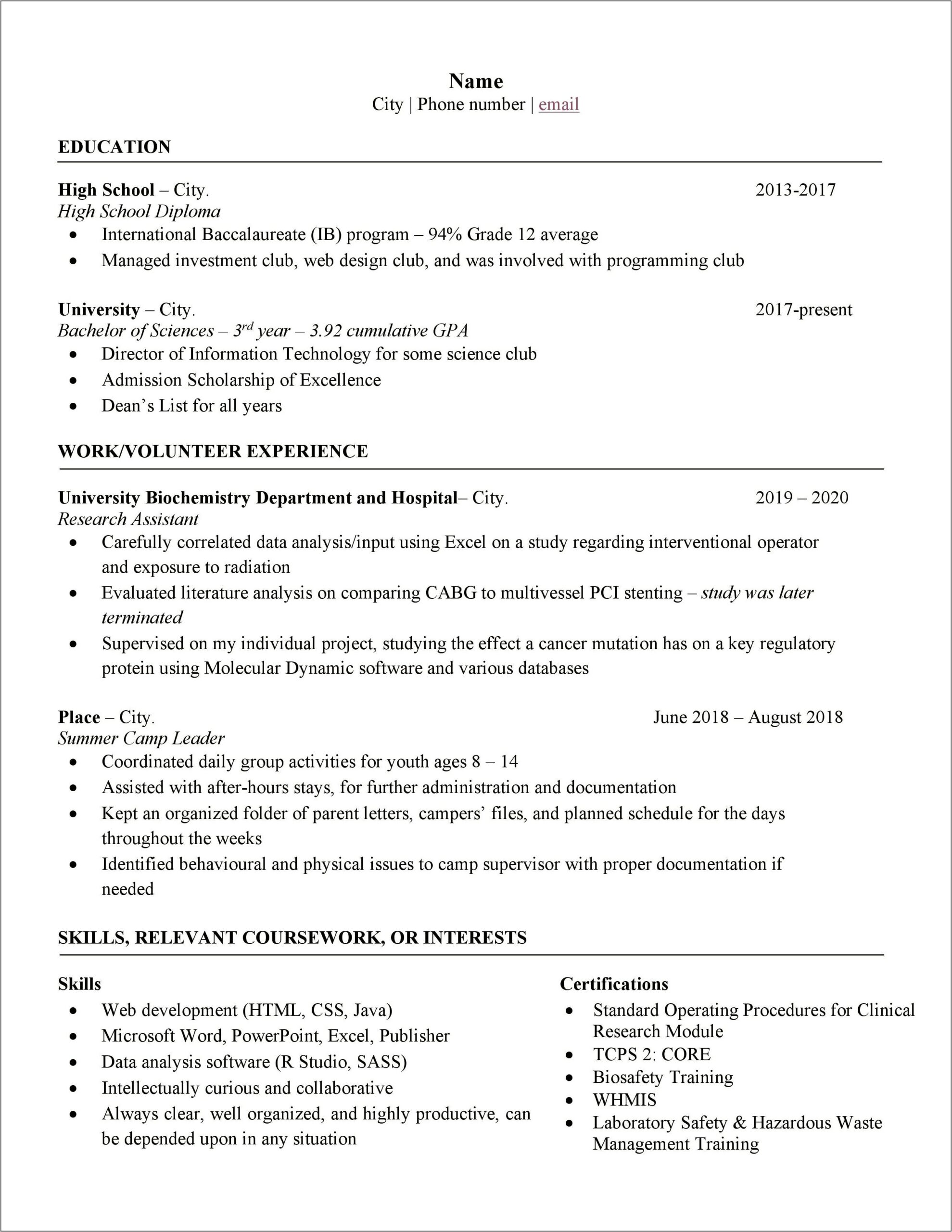Put Planned Courses On Resume Student
