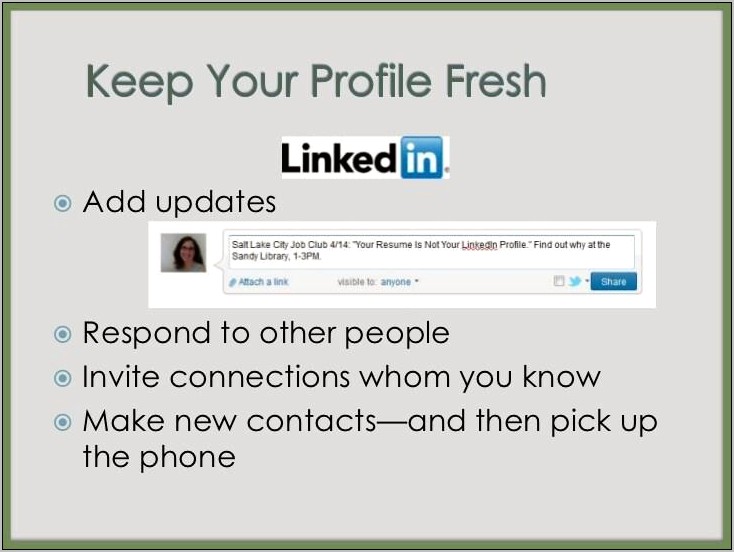 Put Your Linkedin On Your Resume