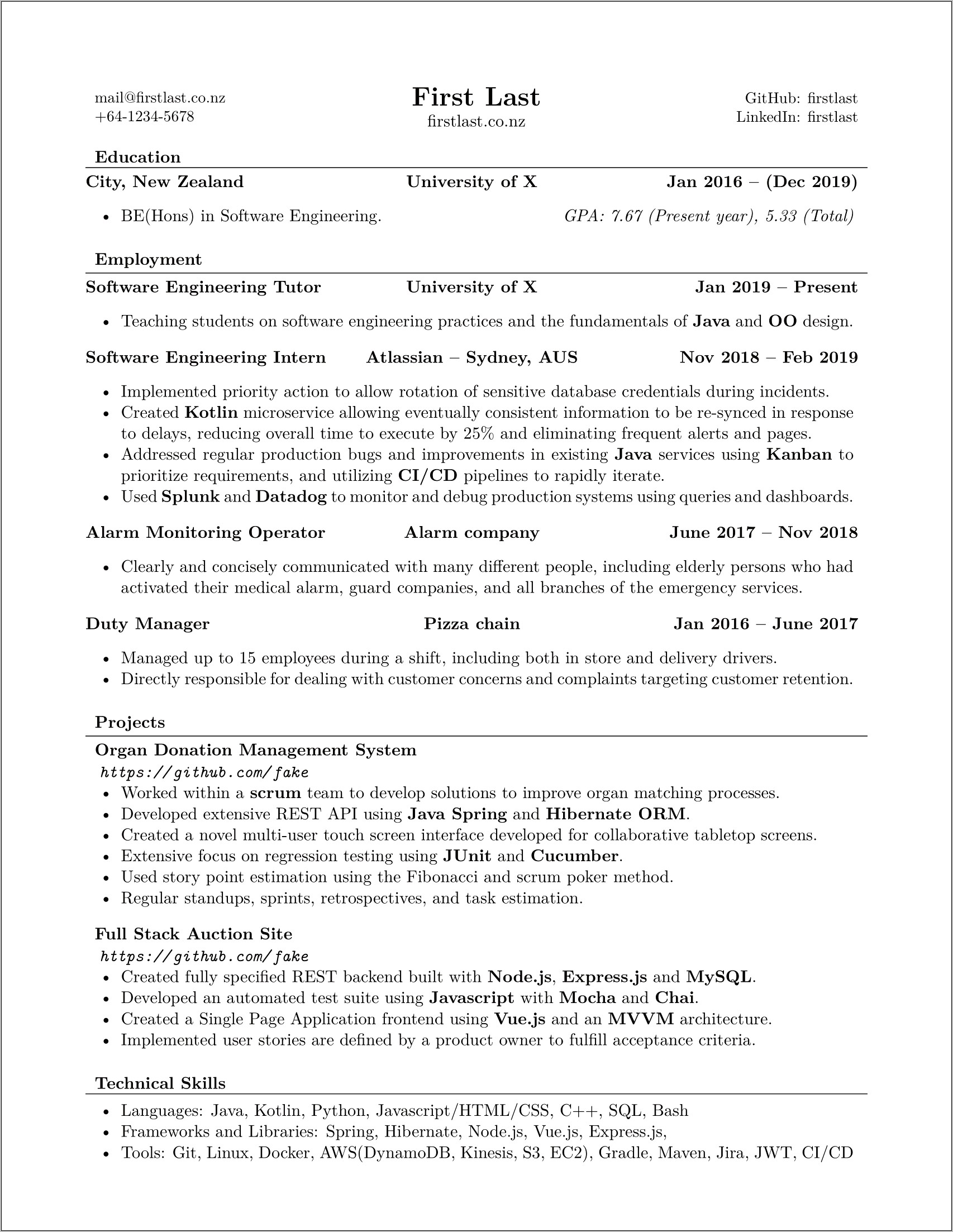Putting A Personal Project On Resume