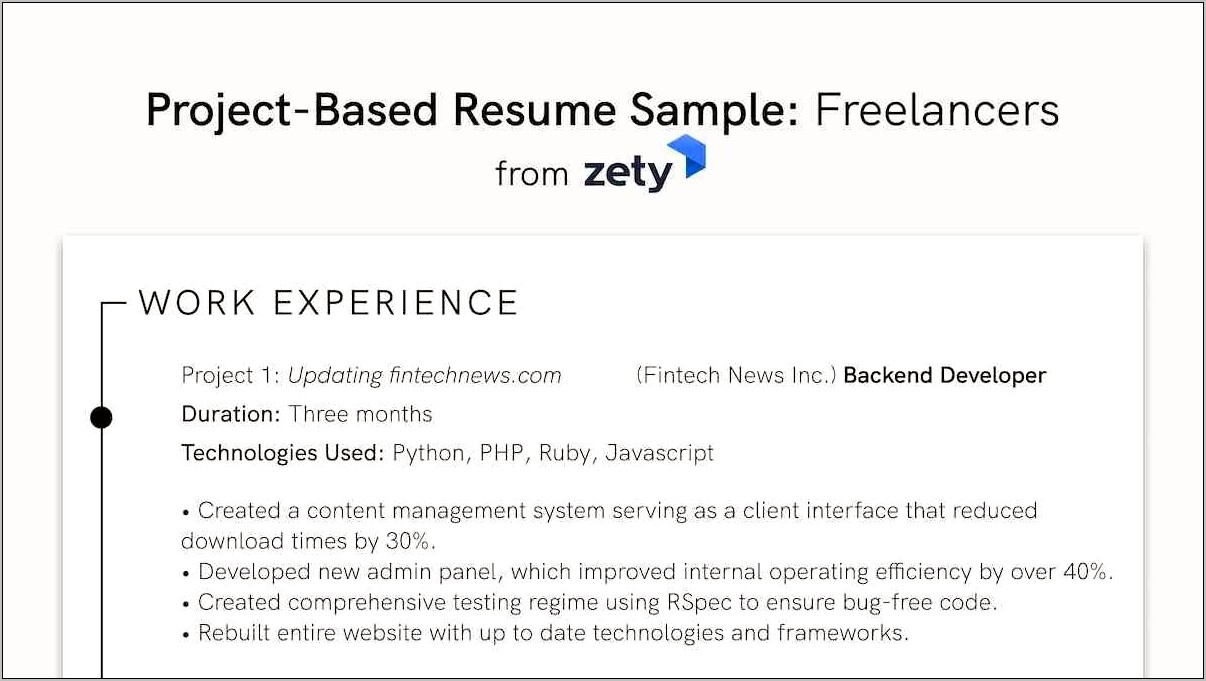 Putting A Relevant Project On A Resume