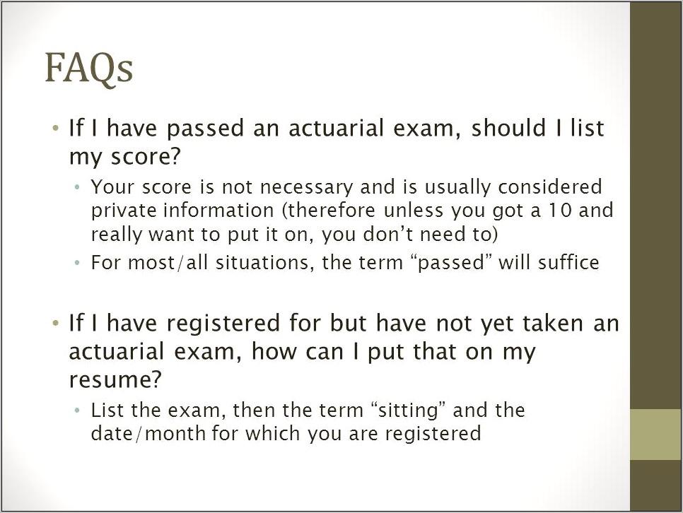 Putting Actuarial Exams On An Underwriting Resume
