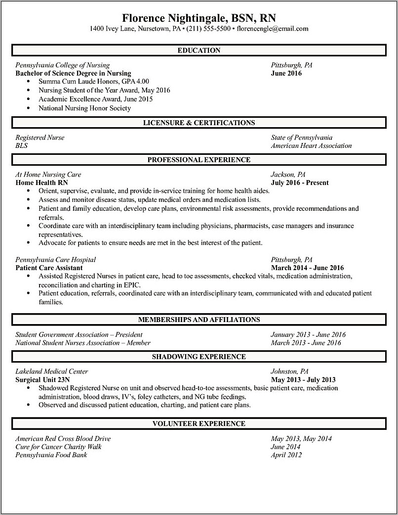 Putting Shadowing Experience On A Resume