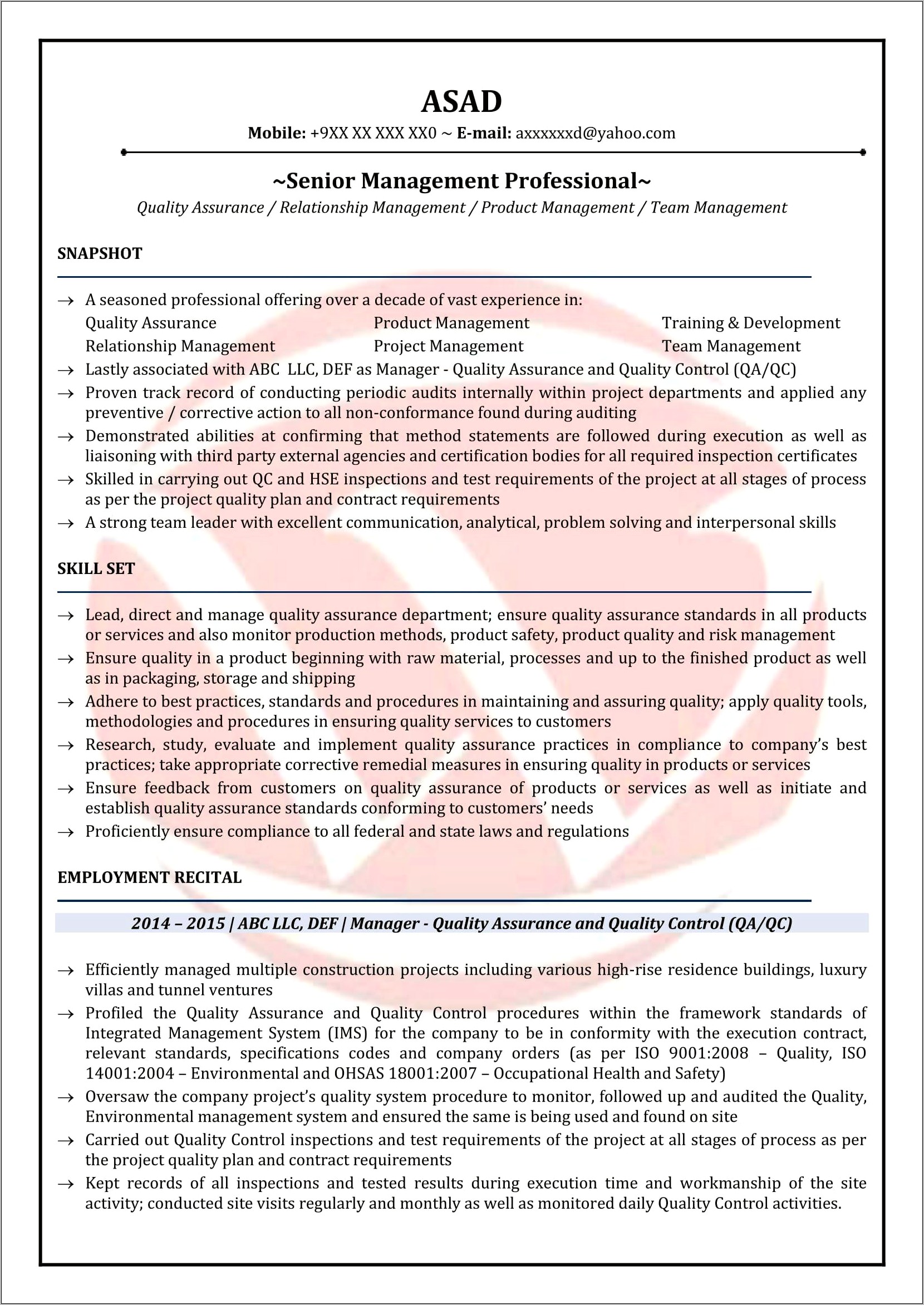 Qa Specialist Job Description Pharma Resume