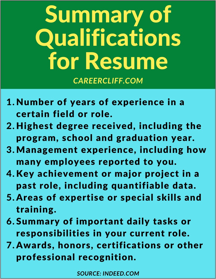 Qualification Skills To Put On A Resume