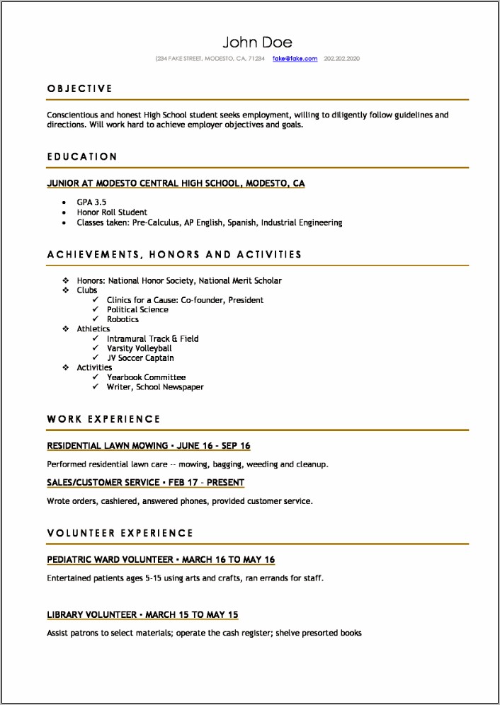 Read Example Of Well Written Resume