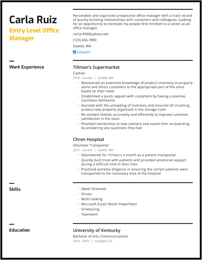 Real Estate Office Manager Resume Examples