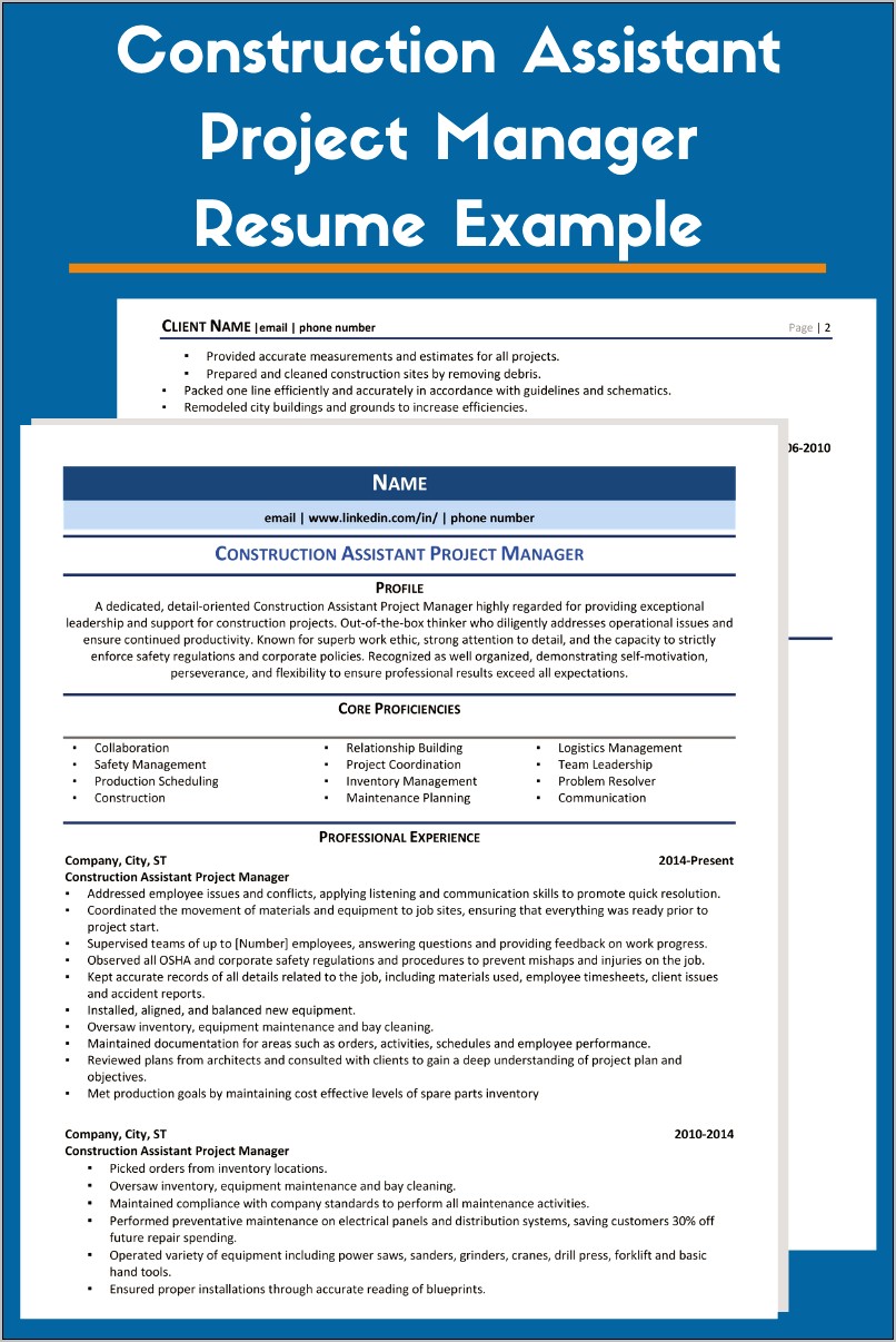 Real Estate Project Management Resume Summary