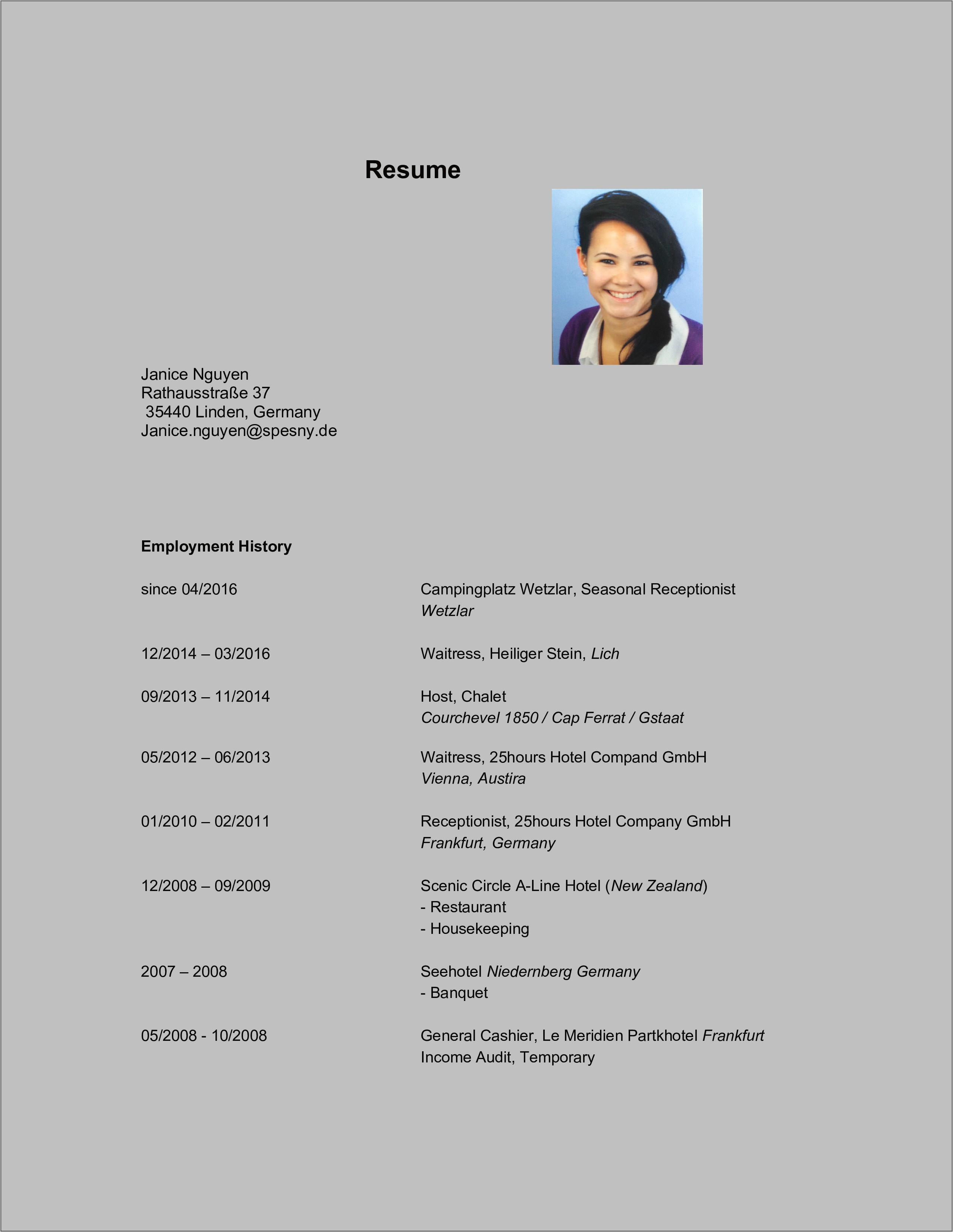 Receptionist Resume Skills And Abilities