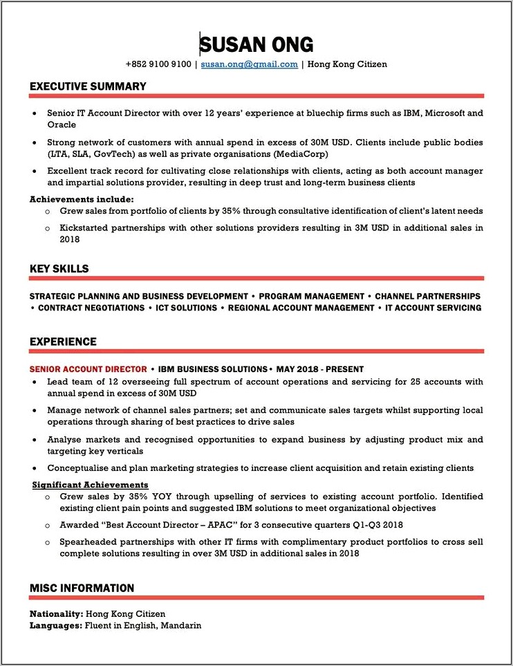 Red Microsoft Resume Template With Circle