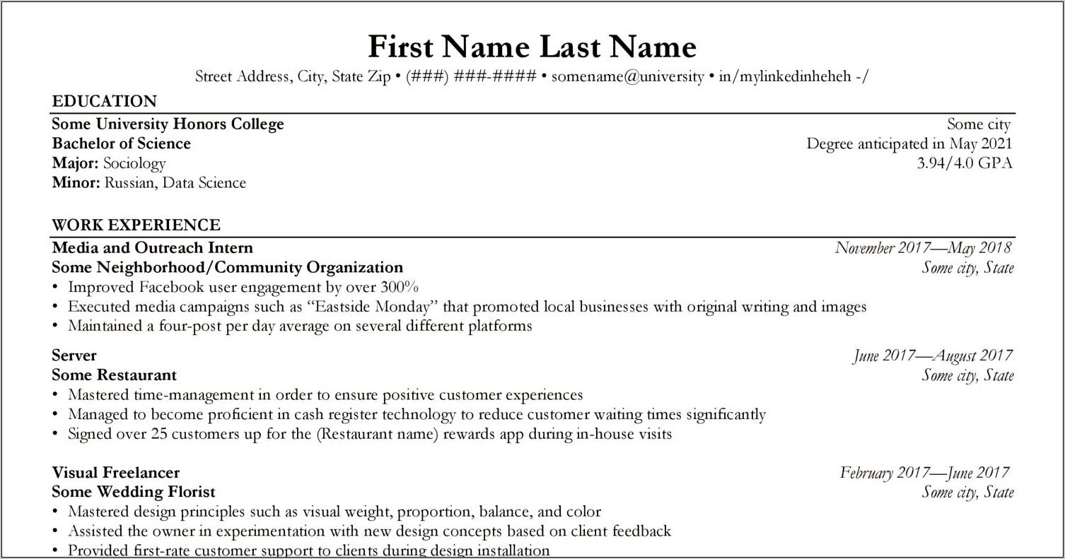 Reddit Creating A Resume Without Work Experience