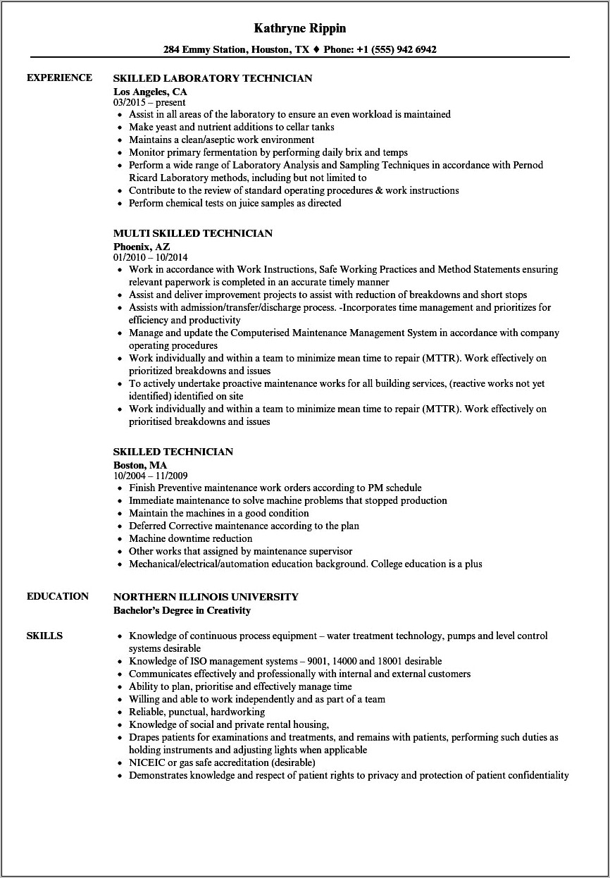 Relating Skill With Job In Resume