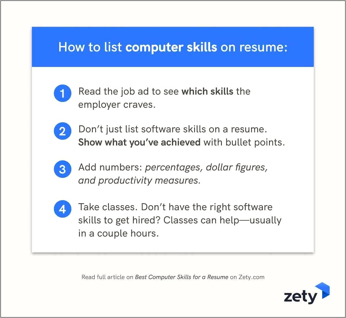 Relevant Skills Computer Savvy On Resume