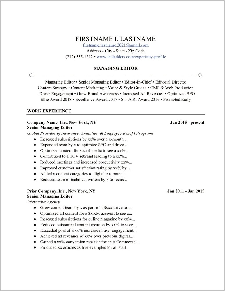 Replacement Words Or Sentences On Resume