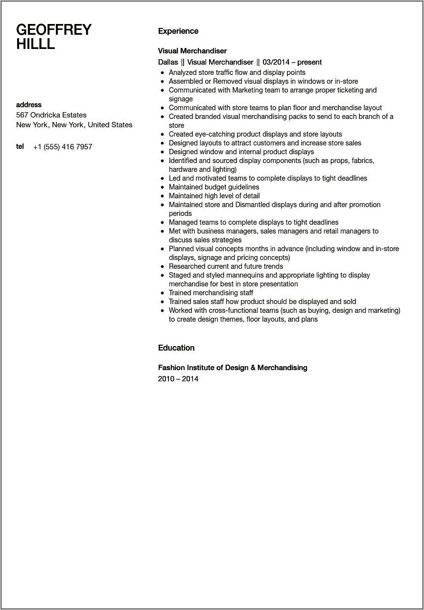 Residential Concierge Job Description For Resume