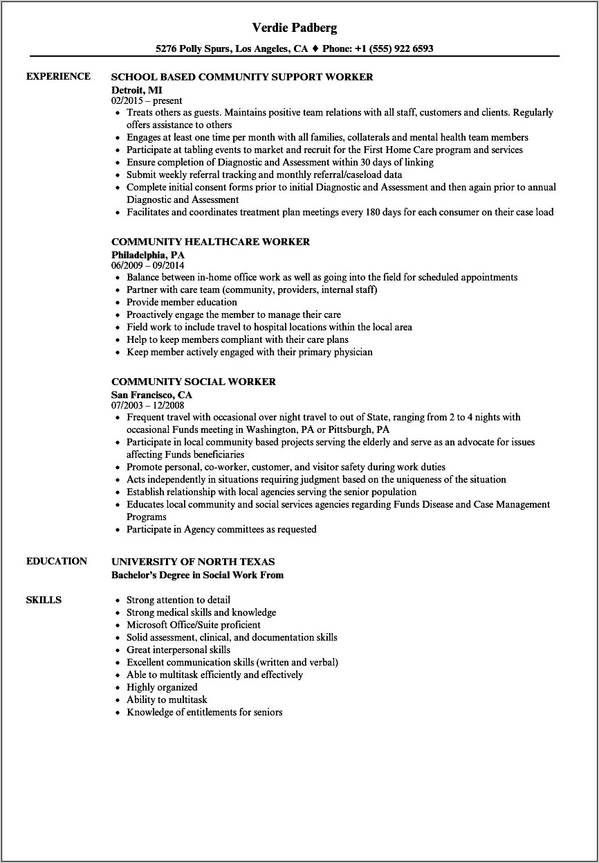 Respite Care Worker Job Description Resume