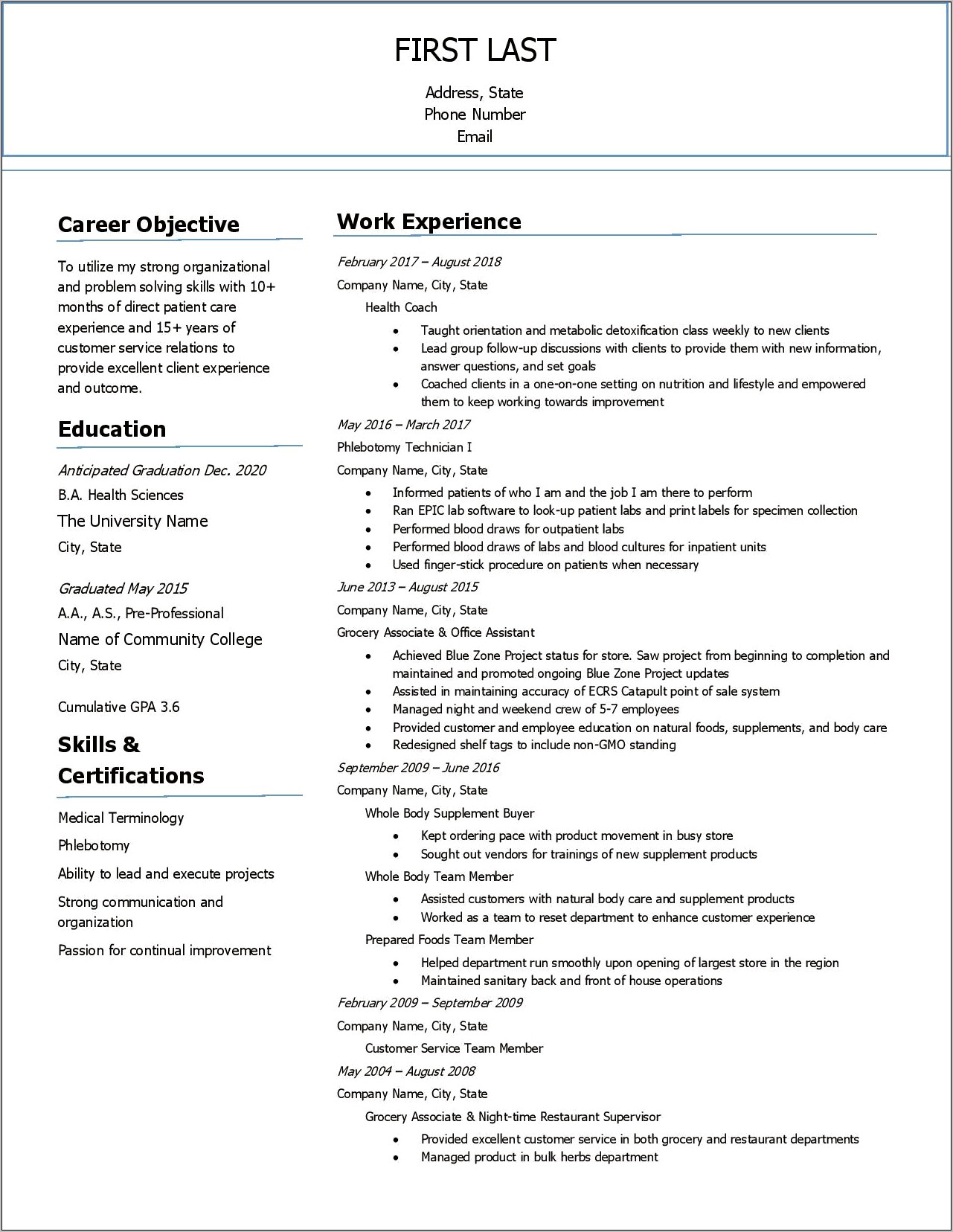 Resume After Being Out Of Work For Years