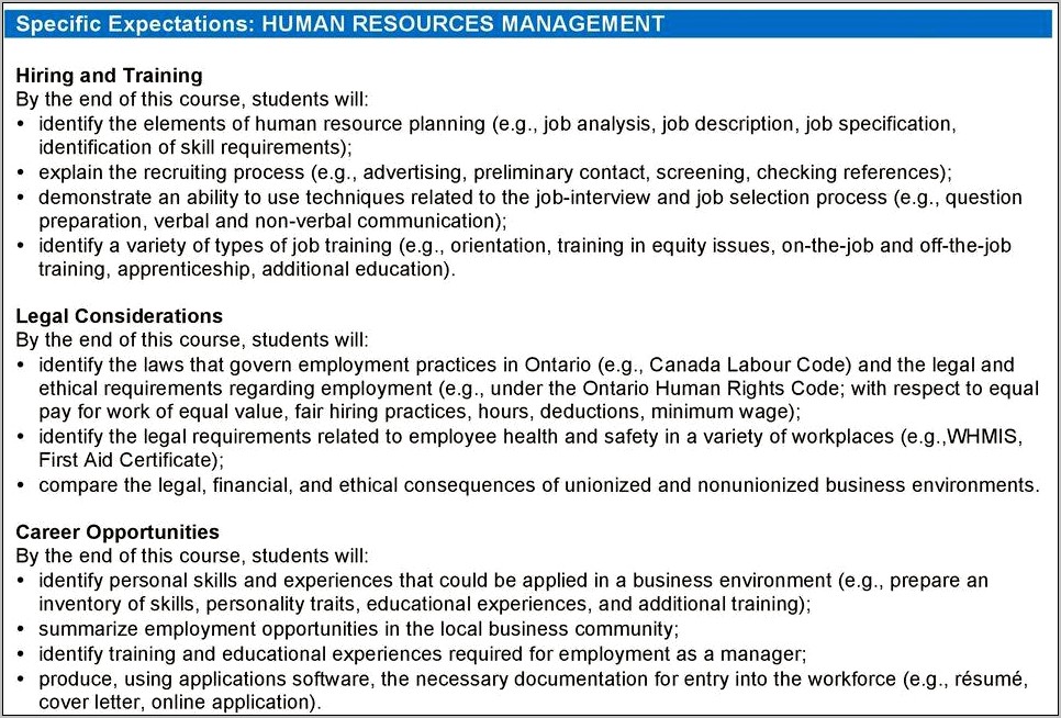 Resume And Cover Letter Rubric Ontario