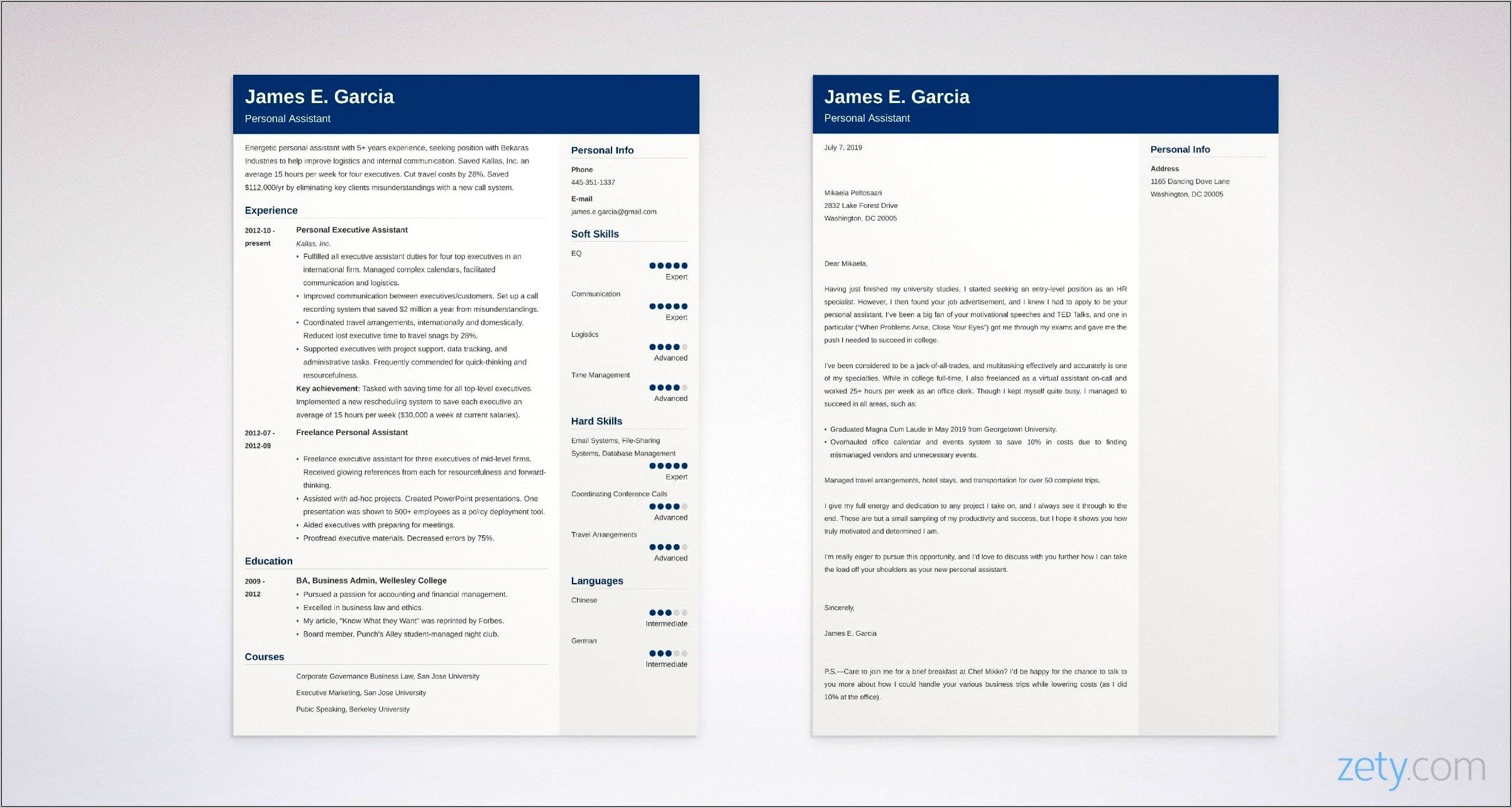 Resume And Cover Letter Samples For Students