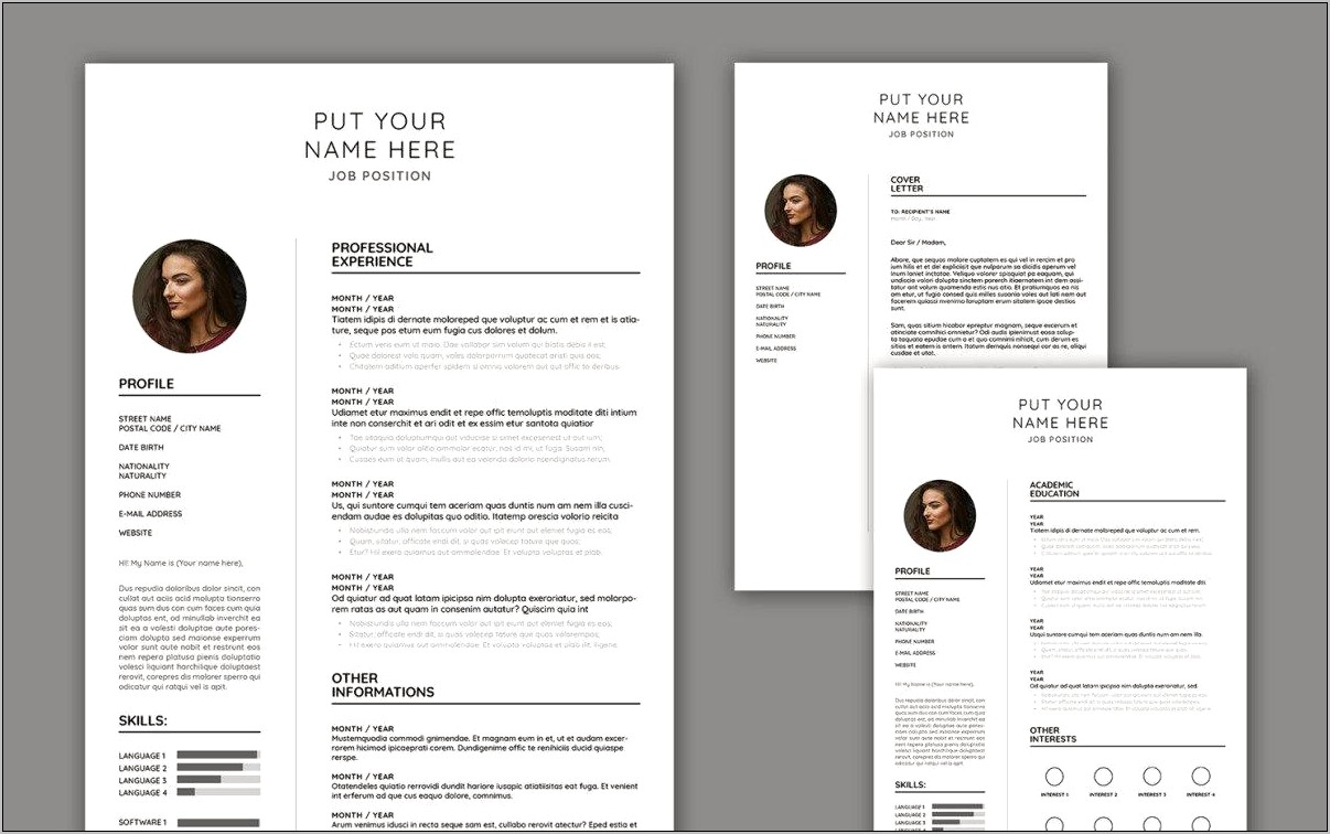 Resume And Cover Letter Template Indesign