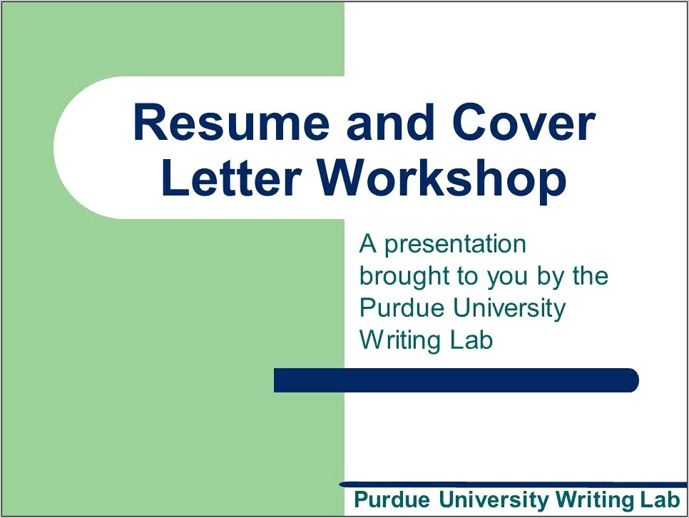 Resume And Cover Letter Workshop Project