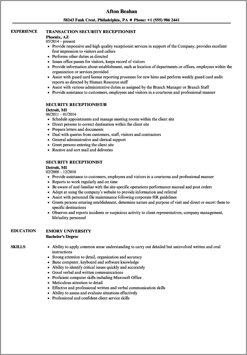 Resume Attention To Detail Examples