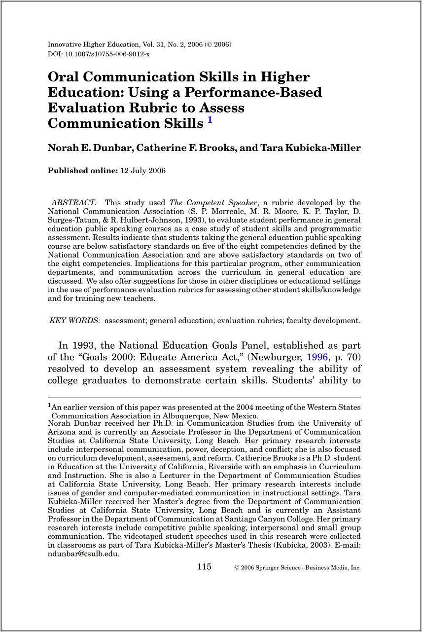 Resume Core Competencies Superior Oral Communication Skills