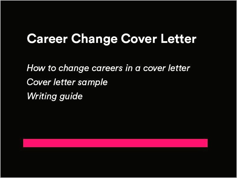 Resume Cover Letter Career Change Sample