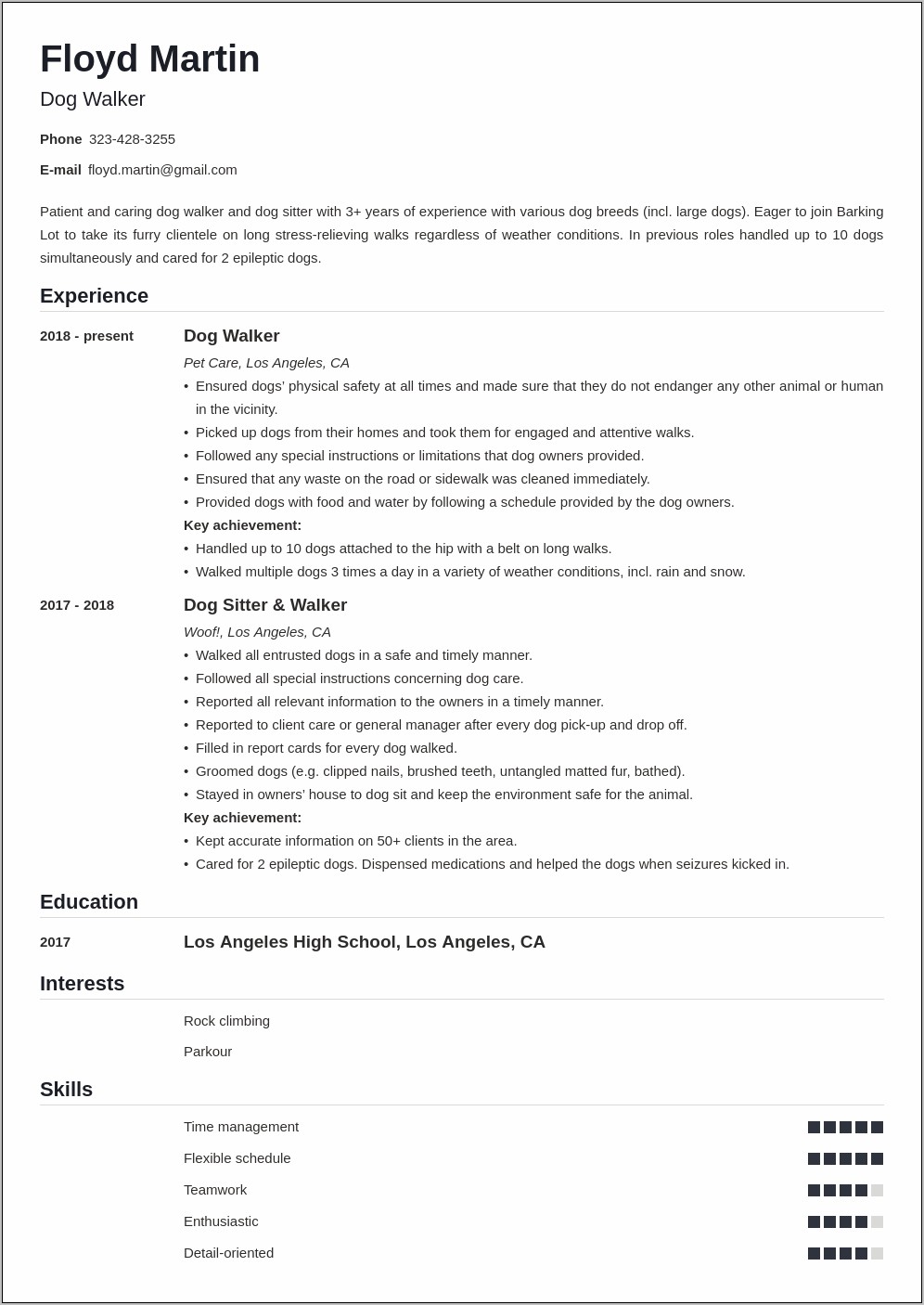 Resume Cover Letter For Animal Care