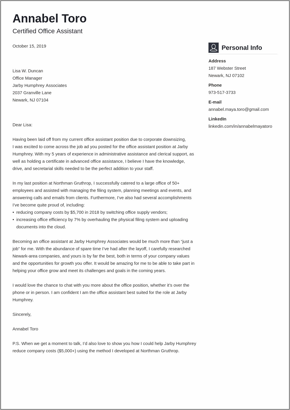 Resume Cover Letter For Document Controller