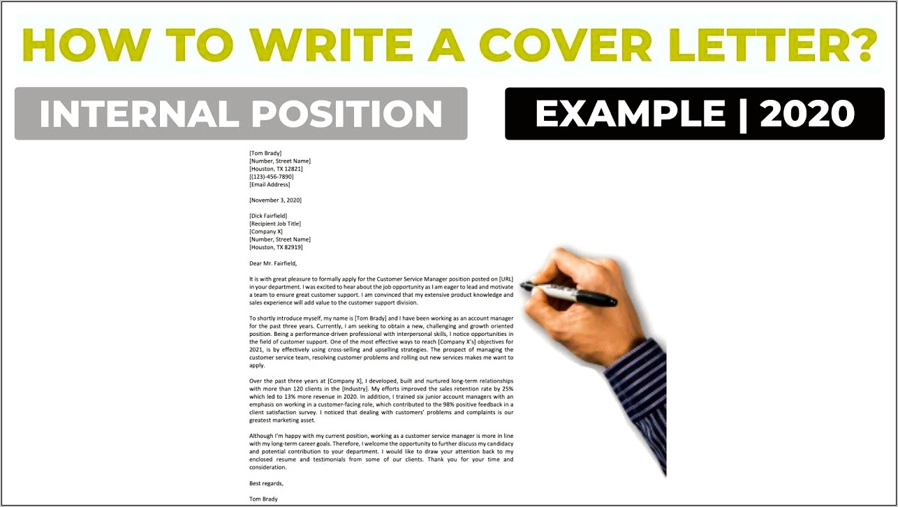 Resume Cover Letter For Internal Position
