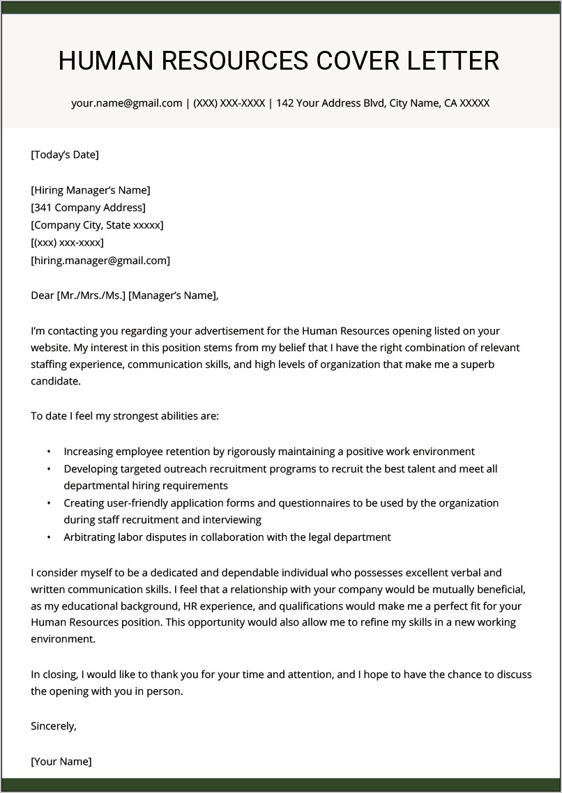 Resume Cover Letter For Office Manager Position