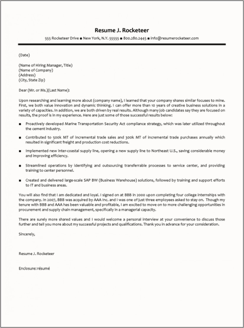 Resume Cover Letter For Trades Examples