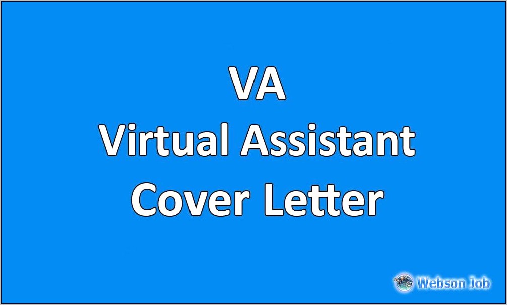 Resume Cover Letter For Virtual Assistant