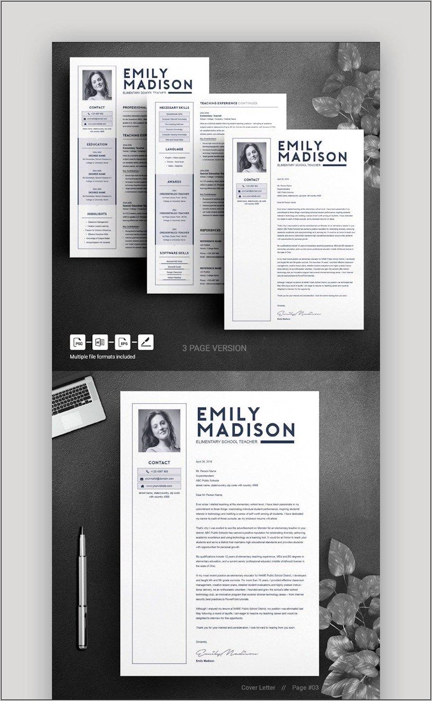 Resume Cover Letter Green Template Word