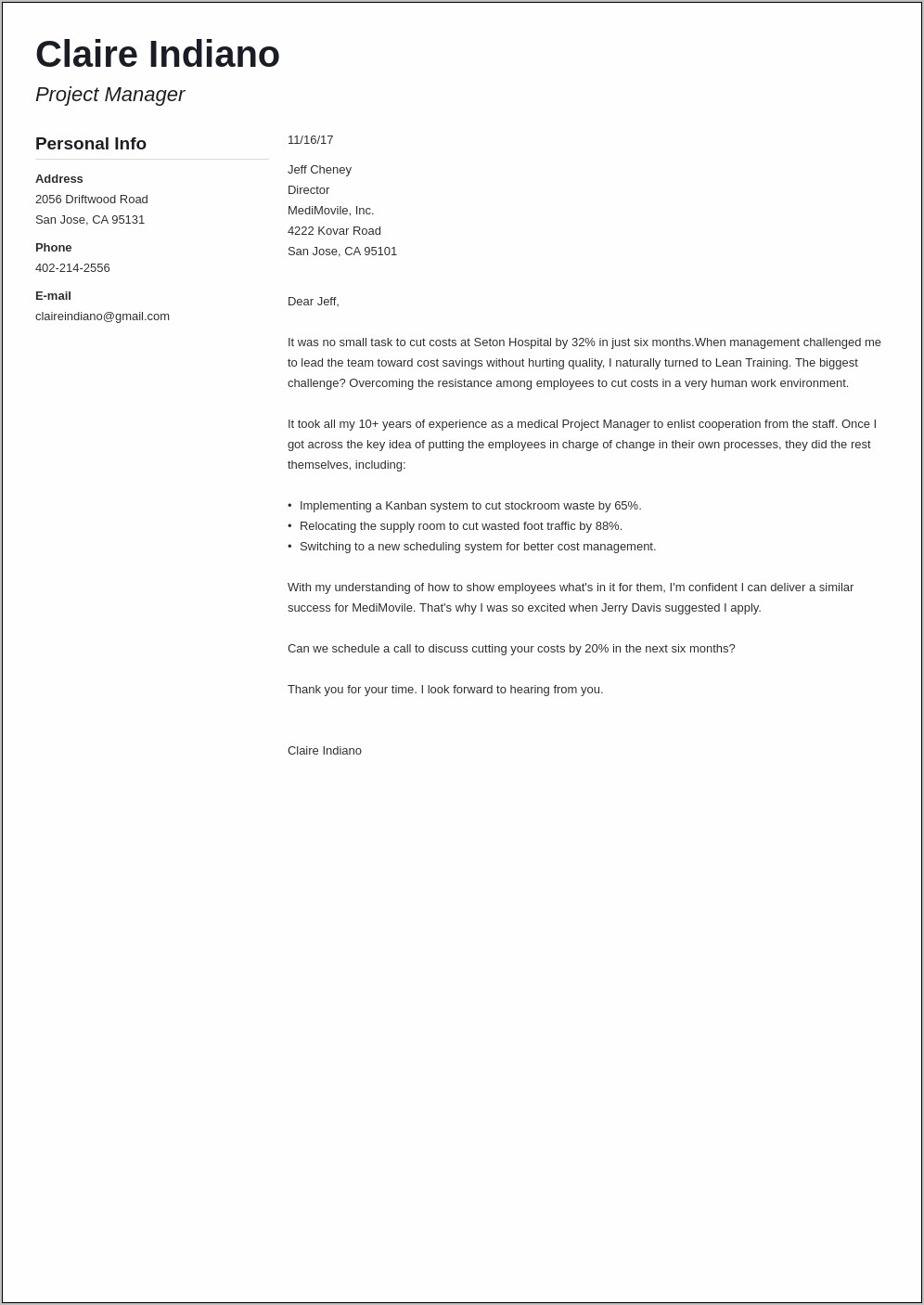 Resume Cover Letter No Specific Job
