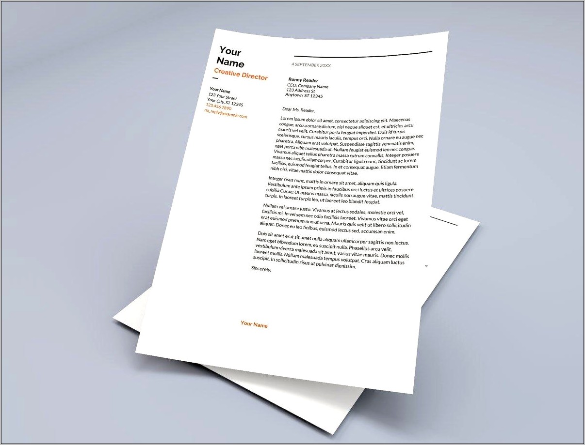 Resume Cover Letter Template For Google Docs