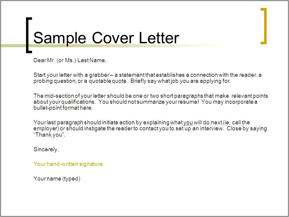 Resume Cover Letter Thank You Letter