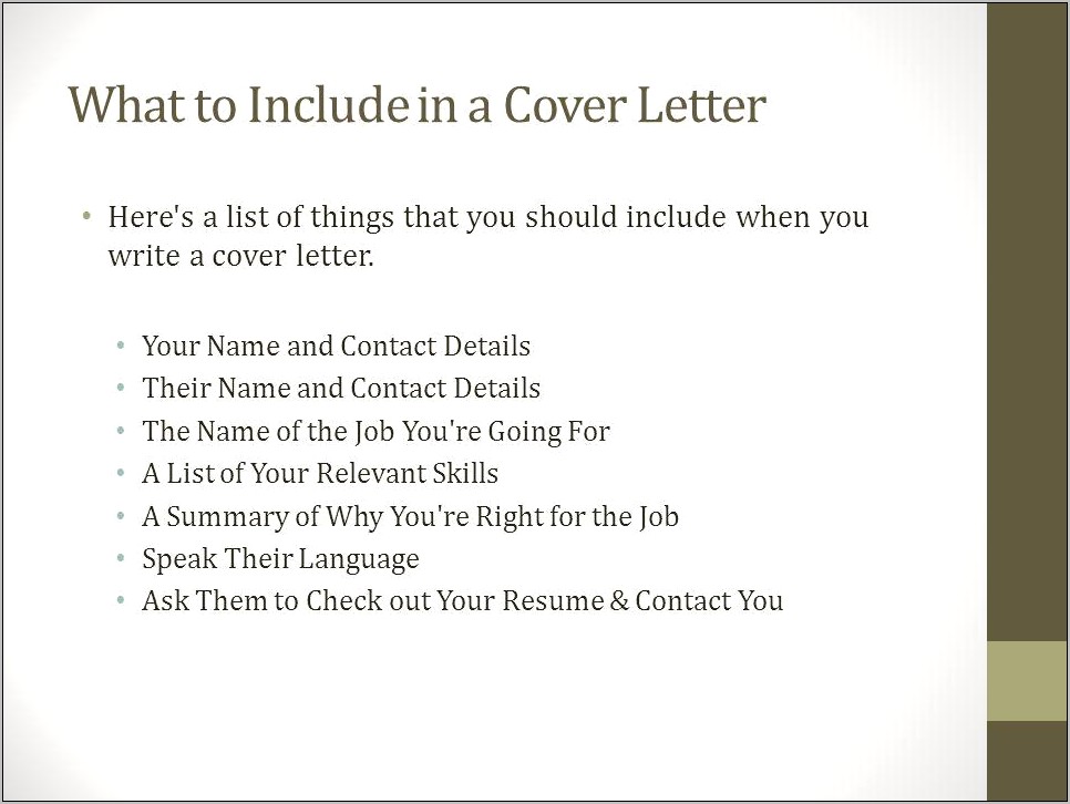 Resume Cover Letter To List Job Skills