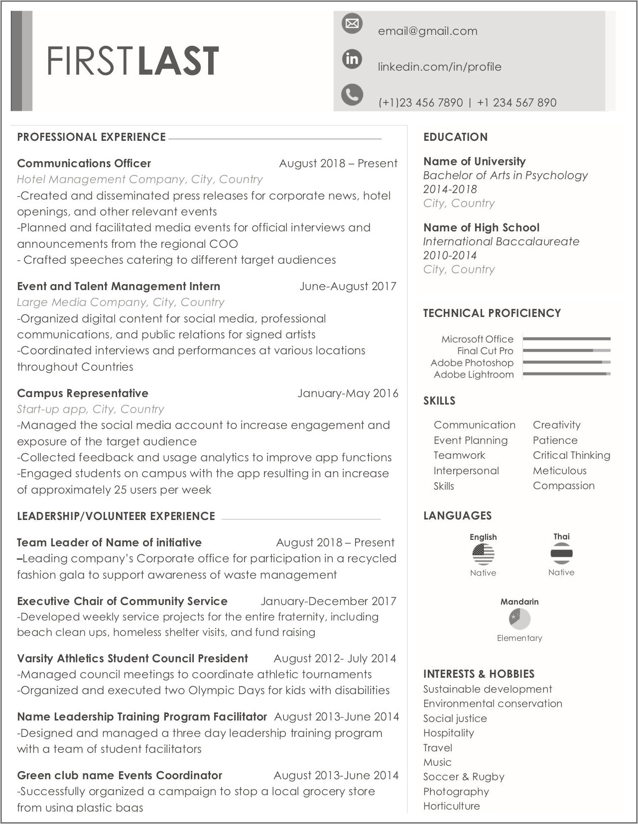 Resume Current Job First Or Last
