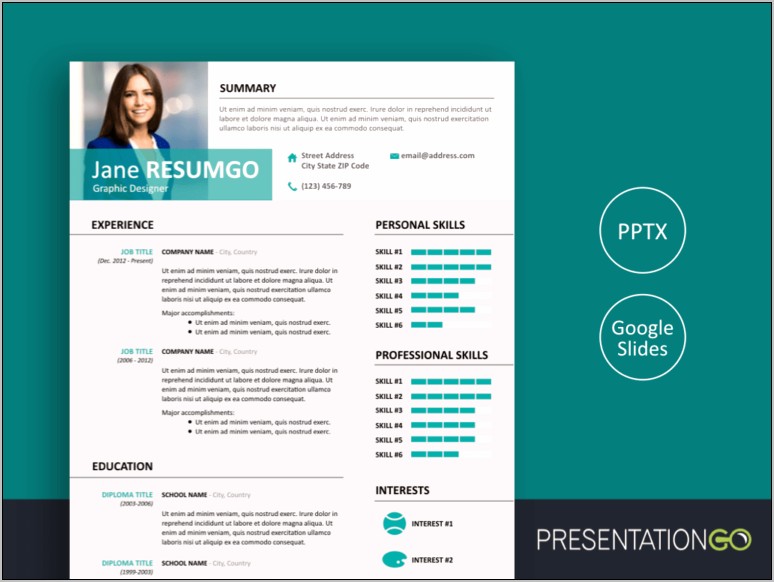 Resume Curriculum Vitae Powerpoint Template Free Download