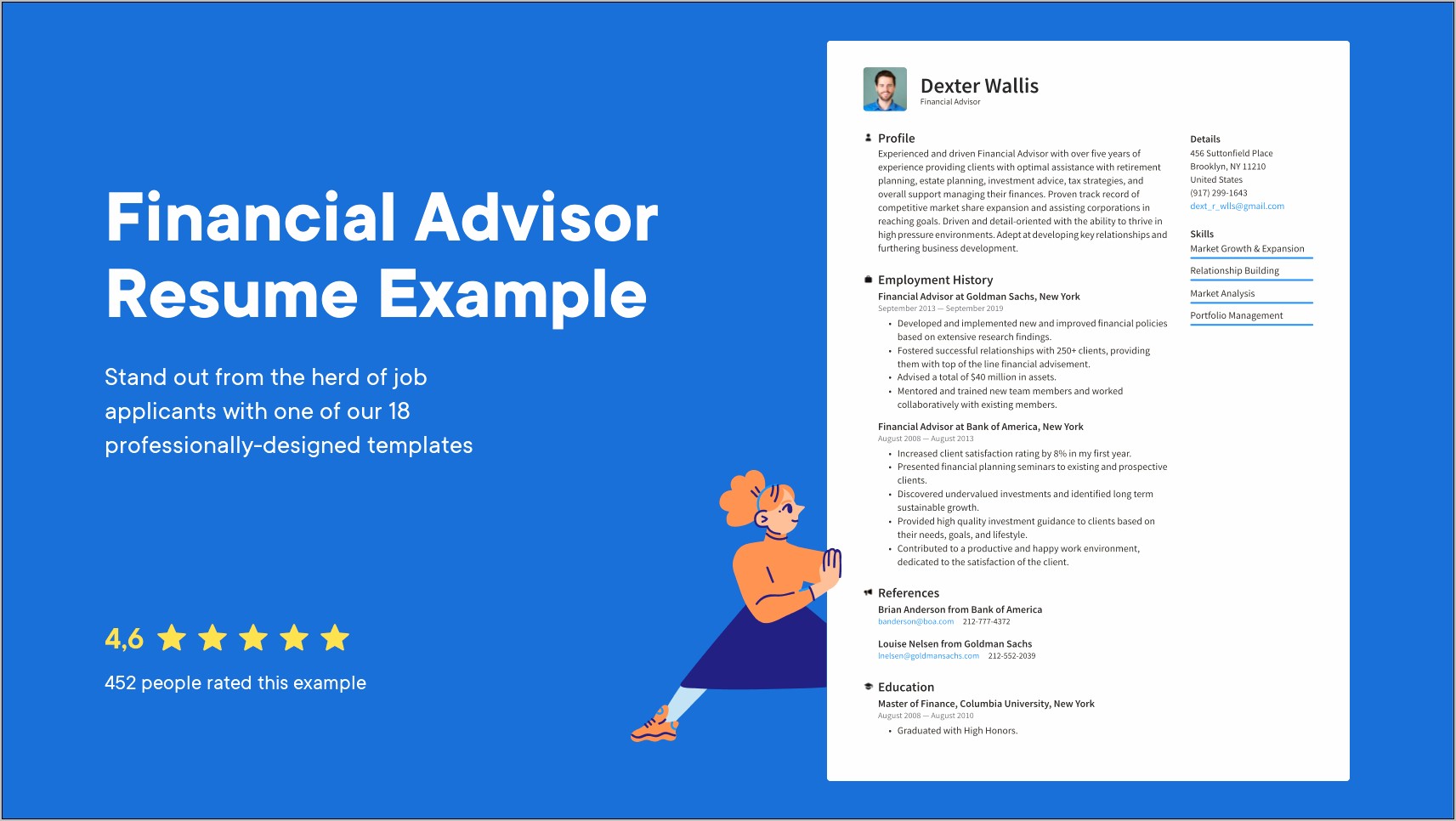 Resume Description For A Financial Advisor