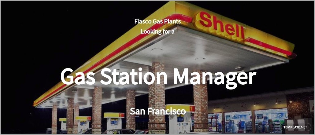 Resume Description For Gas Station Manager