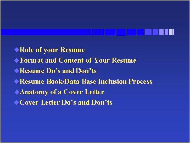 Resume Dos And Don'ts Covers Letter