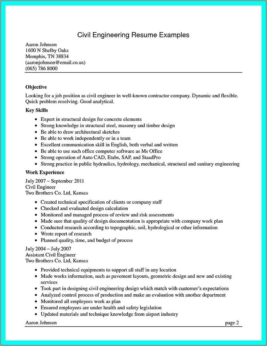 Resume Engineer Personal Objective Statement Examples