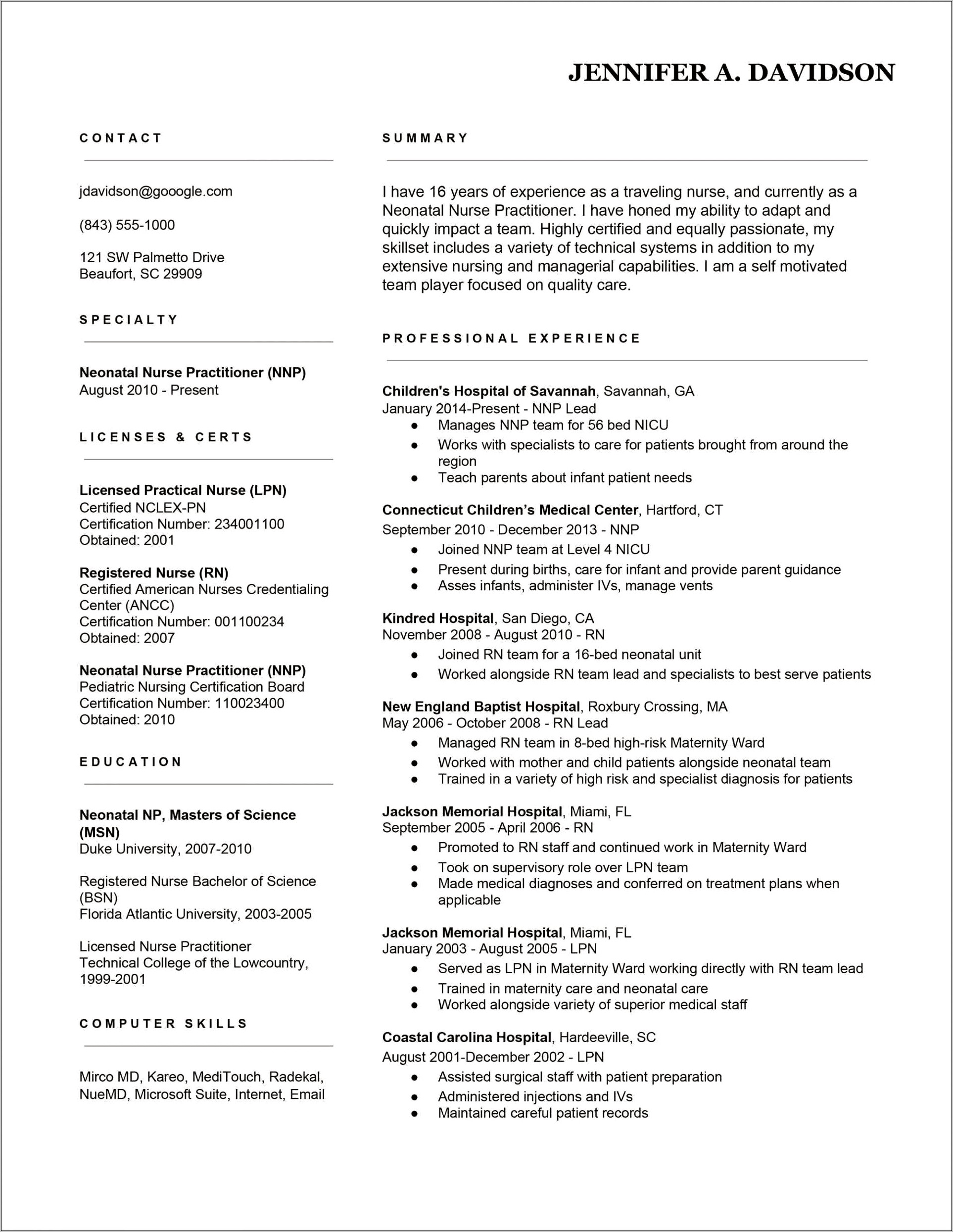 Resume Example Adapt To Changing Requirements
