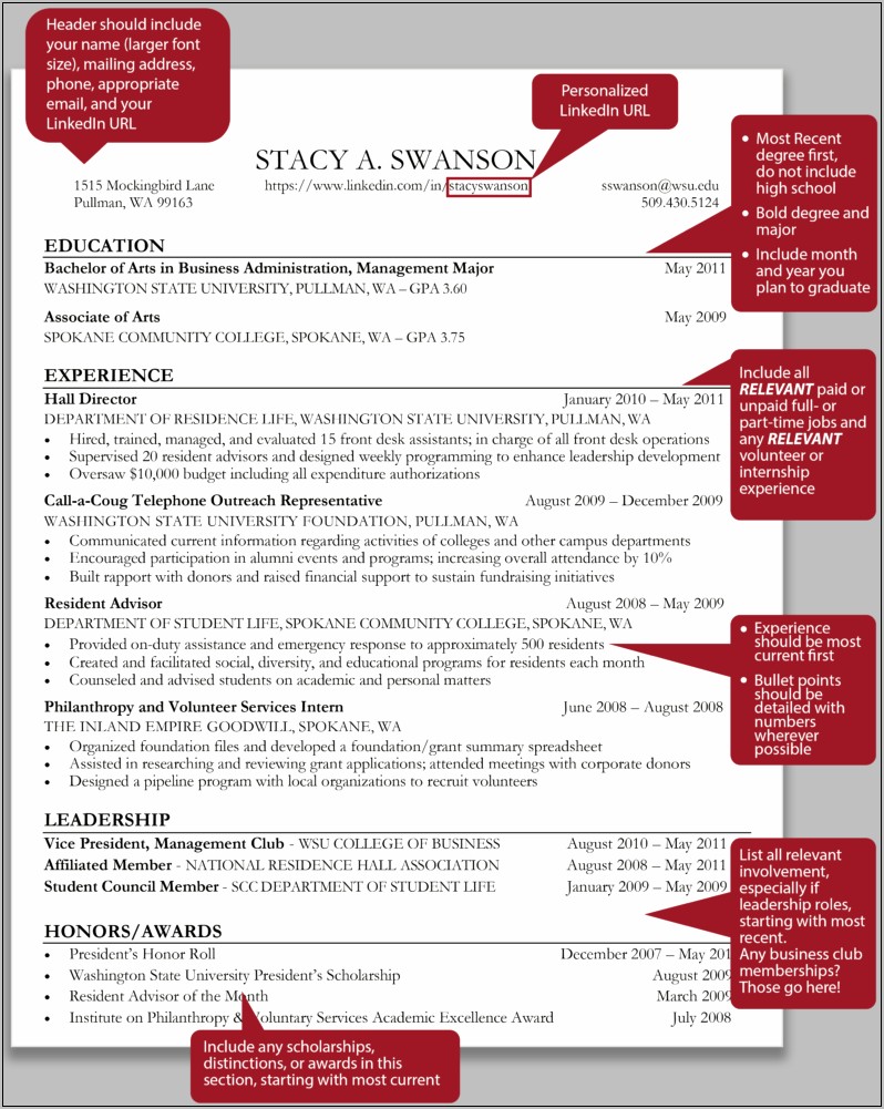 Resume Example For President Of A Club